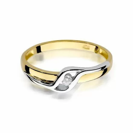 Biżuteria SAXO 14K Pierścionek z brylantem 0,04ct W-178 Złoty