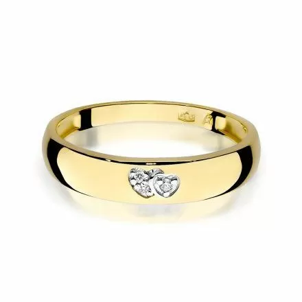 Biżuteria SAXO 14K Pierścionek z brylantami 0,02ct W-189 Złoty