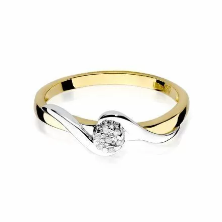 Biżuteria SAXO 14K Pierścionek z brylantem 0,04ct W-22 Złoty