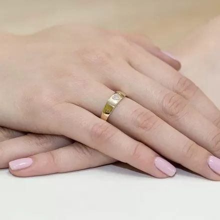 Biżuteria SAXO 14K Pierścionek z brylantami 0,03ct W-64 Białe Złoto