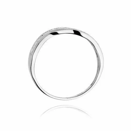 Biżuteria SAXO 14K Pierścionek z brylantami 0,06ct W-116 Białe Złoto
