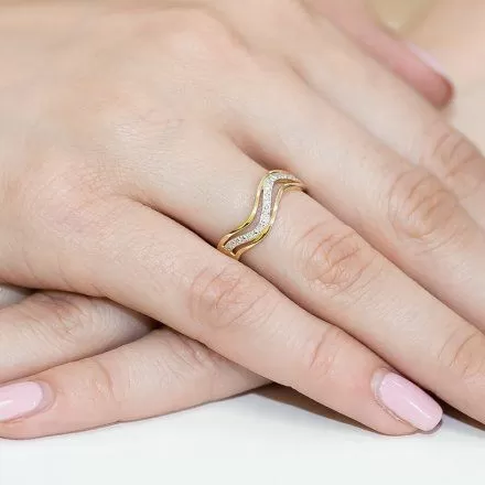 Biżuteria SAXO 14K Pierścionek z brylantami 0,06ct W-116 Białe Złoto