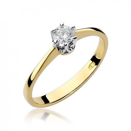 Biżuteria SAXO 14K Pierścionek z brylantem 0,20ct W-220 Złoty