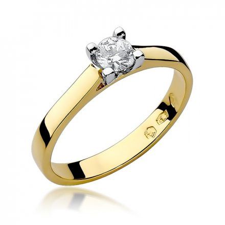 Biżuteria SAXO 14K Pierścionek z brylantem 0,25ct W-221 Złoty