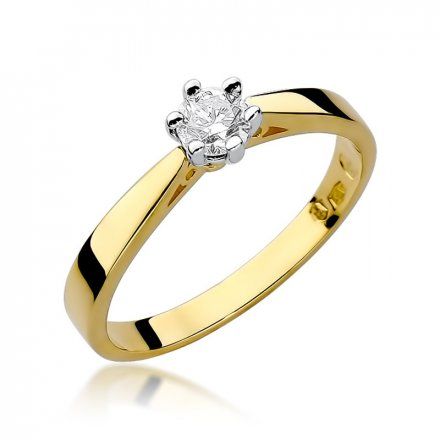 Biżuteria SAXO 14K Pierścionek z brylantem 0,25ct W-229 Złoty
