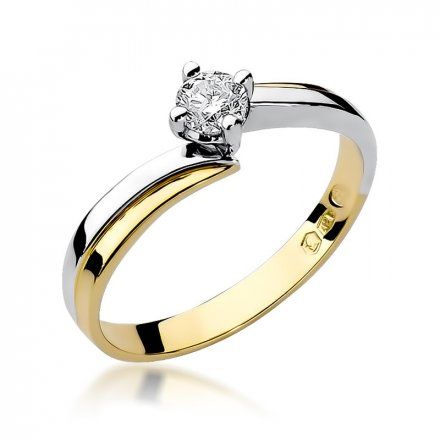 Biżuteria SAXO 14K Pierścionek z brylantem 0,25ct W-231 Złoty