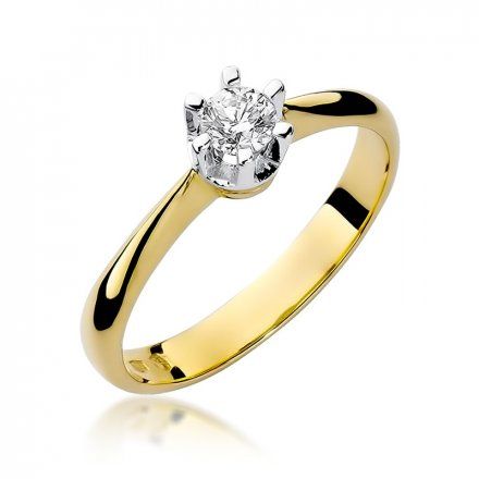 Biżuteria SAXO 14K Pierścionek z brylantem 0,23ct W-36 Złoty