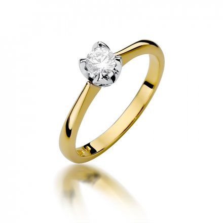 Biżuteria SAXO 14K Pierścionek z brylantem 0,30ct W-47 Złoty