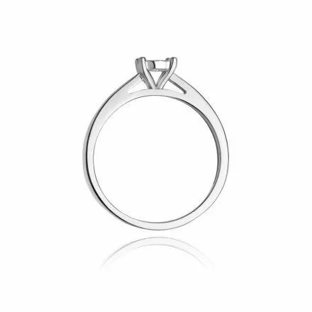 Biżuteria SAXO 14K Pierścionek z brylantem 0,08ct W-7 Białe Złoto