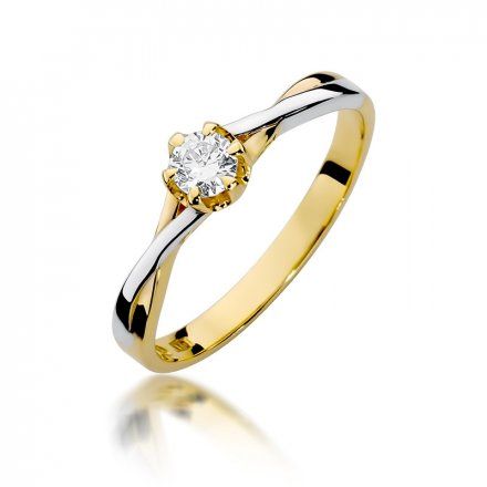 Biżuteria SAXO 14K Pierścionek z brylantem 0,23ct W-340 Złoty