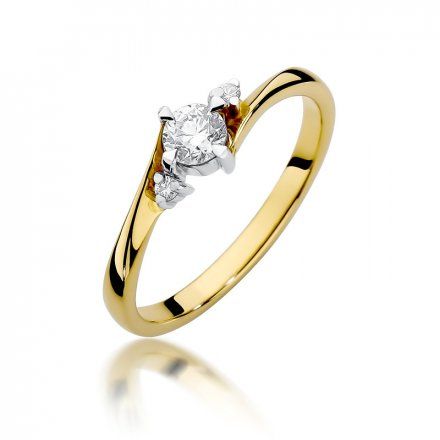 Biżuteria SAXO 14K Pierścionek z brylantami 0,28ct W-346 Złoty