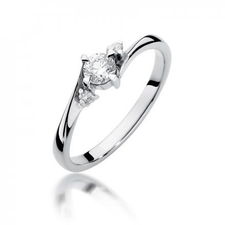 Biżuteria SAXO 14K Pierścionek z brylantami 0,28ct W-346 Białe Złoto