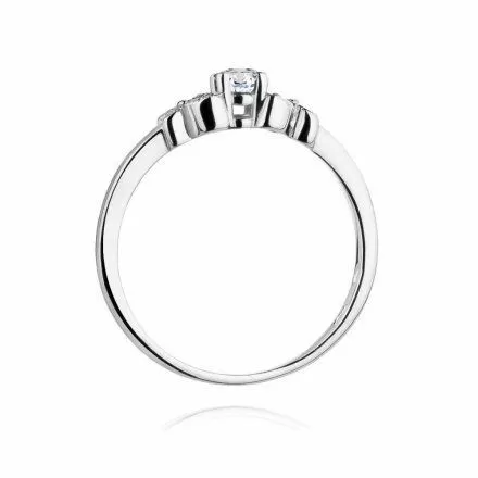 Biżuteria SAXO 14K Pierścionek z brylantami 0,12ct W-414 Białe Złoto