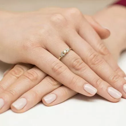 Biżuteria SAXO 14K Pierścionek z brylantami 0,12ct W-414 Białe Złoto