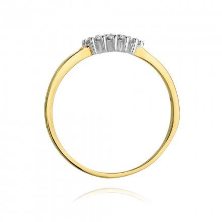 Biżuteria SAXO 14K Pierścionek z brylantami 0,11ct W-427 Złoty