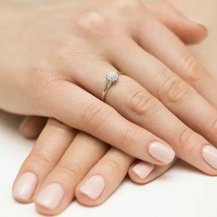 Biżuteria SAXO 14K Pierścionek z brylantami 0,11ct W-419 Złoty