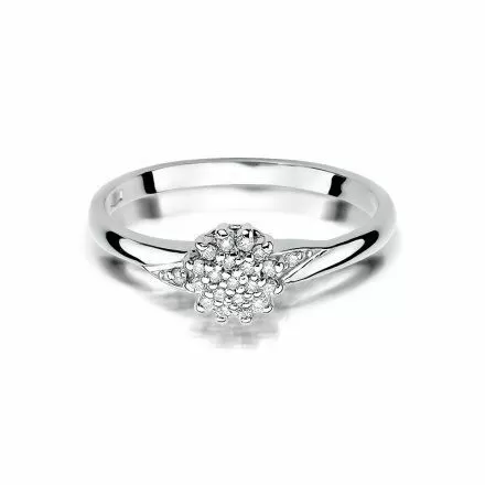 Biżuteria SAXO 14K Pierścionek z brylantami 0,11ct W-419 Białe Złoto