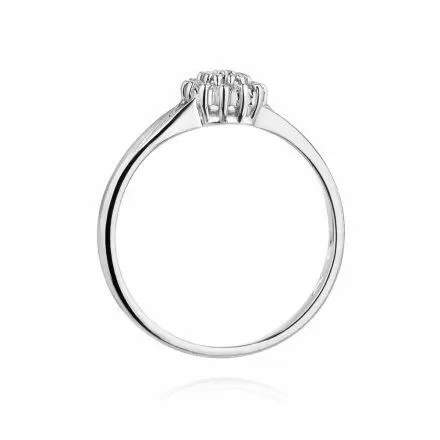 Biżuteria SAXO 14K Pierścionek z brylantami 0,11ct W-419 Białe Złoto