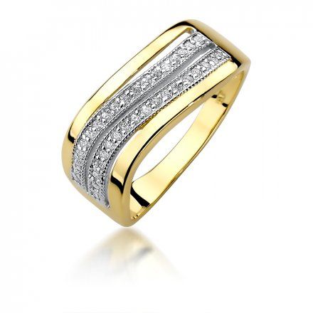 Biżuteria SAXO 14K Pierścionek z brylantami 0,18ct W-416 Złoty