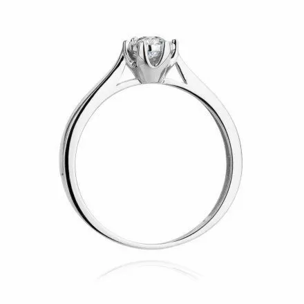 Biżuteria SAXO 14K Pierścionek z brylantem 0,20ct W-429 Białe Złoto