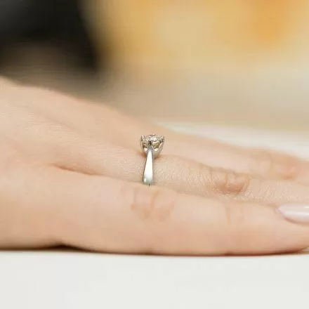 Biżuteria SAXO 14K Pierścionek z brylantem 0,20ct W-429 Białe Złoto