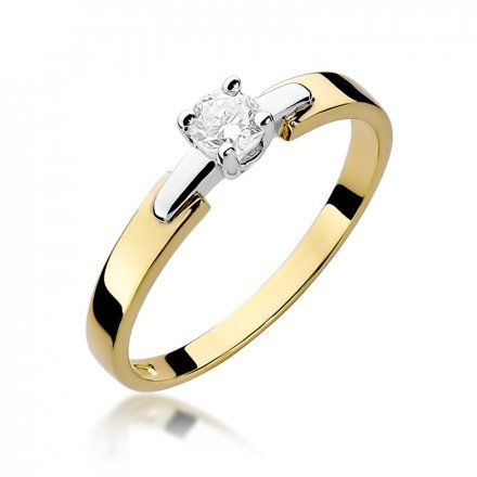 Biżuteria SAXO 14K Pierścionek z brylantem 0,20ct W-241 Złoty