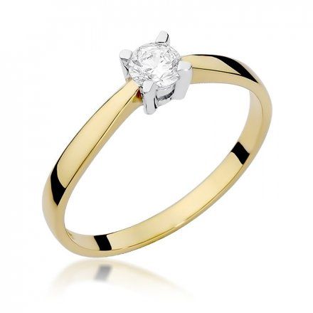 Biżuteria SAXO 14K Pierścionek z brylantem 0,20ct W-242 Złoty