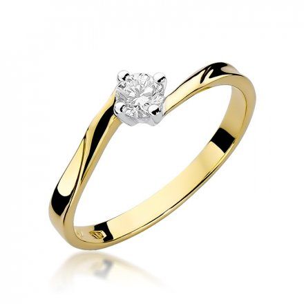 Biżuteria SAXO 14K Pierścionek z brylantem 0,20ct W-243 Złoty
