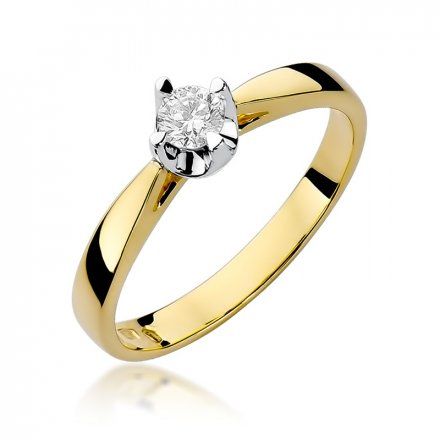 Biżuteria SAXO 14K Pierścionek z brylantem 0,20ct W-293 Złoty