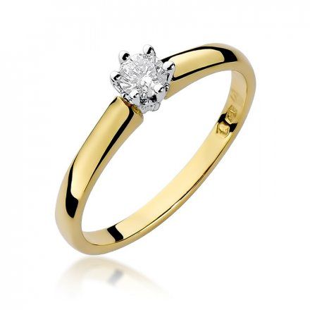 Biżuteria SAXO 14K Pierścionek z brylantem 0,20ct W-317 Złoty