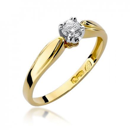 Biżuteria SAXO 14K Pierścionek z brylantem 0,24ct W-197 Złoty
