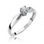 Biżuteria SAXO 14K Pierścionek z brylantem 0,24ct W-197 Białe Złoto