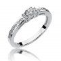 Biżuteria SAXO 14K Pierścionek z brylantami 0,24ct W-201 Białe Złoto