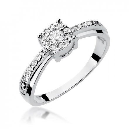 Biżuteria SAXO 14K Pierścionek z brylantami 0,25ct W-302 Białe Złoto