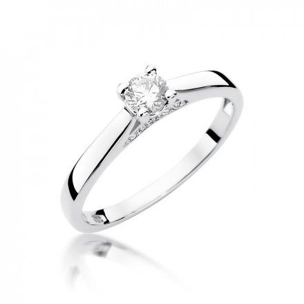 Biżuteria SAXO 14K Pierścionek z brylantami 0,30ct W-341 Białe Złoto
