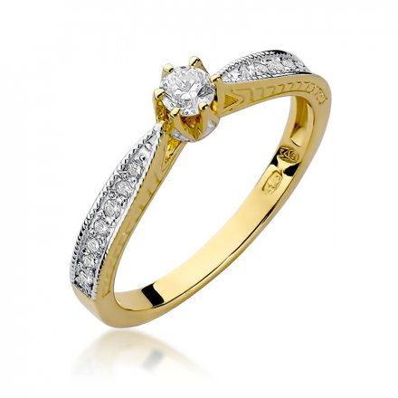 Biżuteria SAXO 14K Pierścionek z brylantami 0,30ct W-202 Złoty