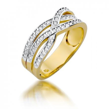 Biżuteria SAXO 14K Pierścionek z brylantami 0,27ct W-215 Złoty