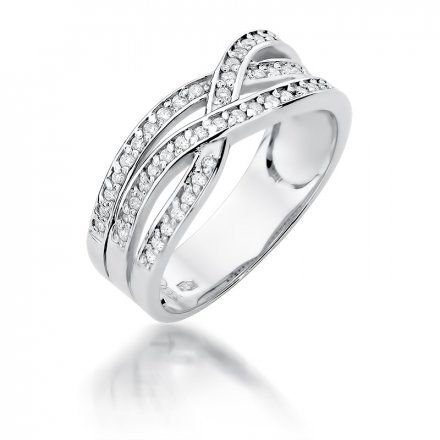 Biżuteria SAXO 14K Pierścionek z brylantami 0,27ct W-215 Białe Złoto