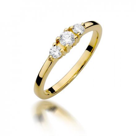 Biżuteria SAXO 14K Pierścionek z brylantami 0,33ct W-377 Złoty