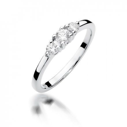 Biżuteria SAXO 14K Pierścionek z brylantami 0,33ct W-377 Białe Złoto