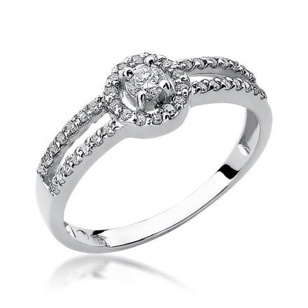 Biżuteria SAXO 14K Pierścionek z brylantami 0,31ct W-272 Białe Złoto