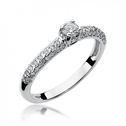 Biżuteria SAXO 14K Pierścionek z brylantami 0,36ct W-200 Białe Złoto
