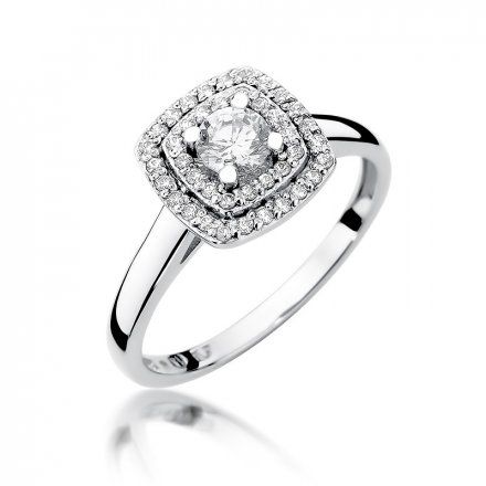 Biżuteria SAXO 14K Pierścionek z brylantami 0,50ct W-345 Białe Złoto