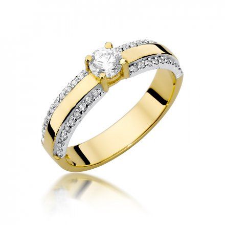 Biżuteria SAXO 14K Pierścionek z brylantami 0,45ct W-356 Złoty