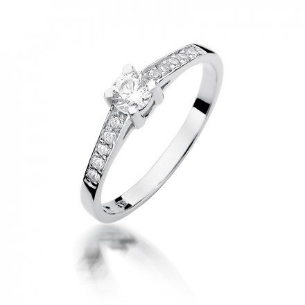 Biżuteria SAXO 14K Pierścionek z brylantami 0,44ct W-364 Białe Złoto