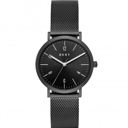 Czarny zegarek damski DKNY z bransoletką mesh NY2744 