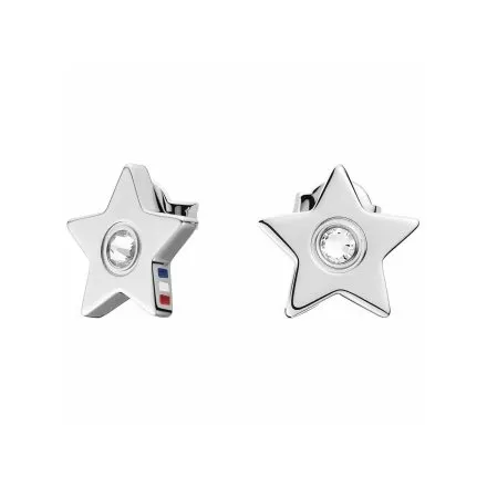 Srebrne kolczyki Tommy Hilfiger gwiazdki z kryształami 2700842