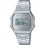 Srebrny zegarek Casio Vintage z bransoletką A168WEM-7EF w stylu Retro