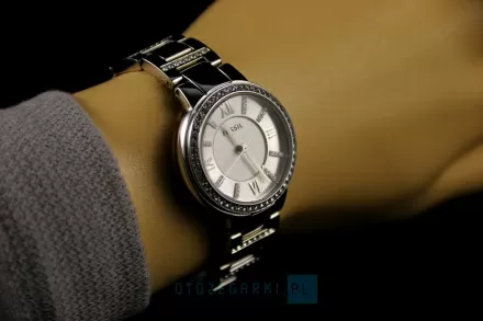 Srebrny zegarek damski Fossil Virginia z kryształkami ES3282 