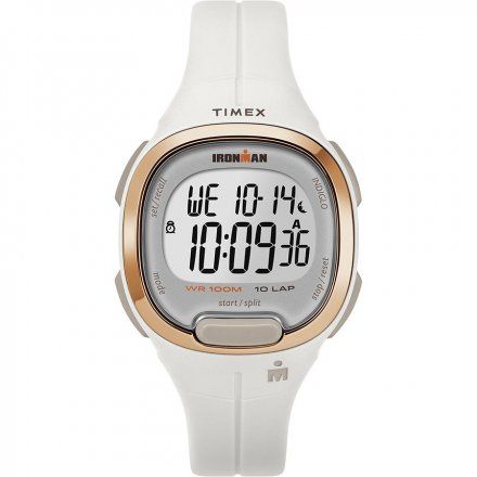 Biały zegarek Timex Ironman z wyświetlaczem 10-Lap TW5M19900